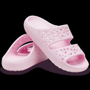 Crocs Size 9 Classic Floral Cutout Sandal Pink (fits Women 8)